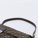 FENDI Zucca Canvas Mamma Baguette Shoulder Bag Brown Black Auth am12622V-8