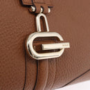 GUCCI G Jackie Bag Taurillon Clemence Leather Brown Gold 130995 Auth am12624M-14