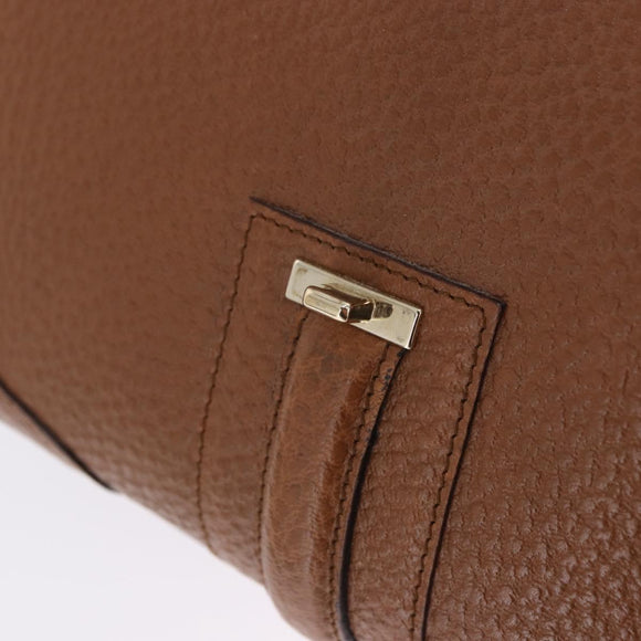 GUCCI G Jackie Bag Taurillon Clemence Leather Brown Gold 130995 Auth am12624M