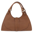 GUCCI G Jackie Bag Taurillon Clemence Leather Brown Gold 130995 Auth am12624M-3