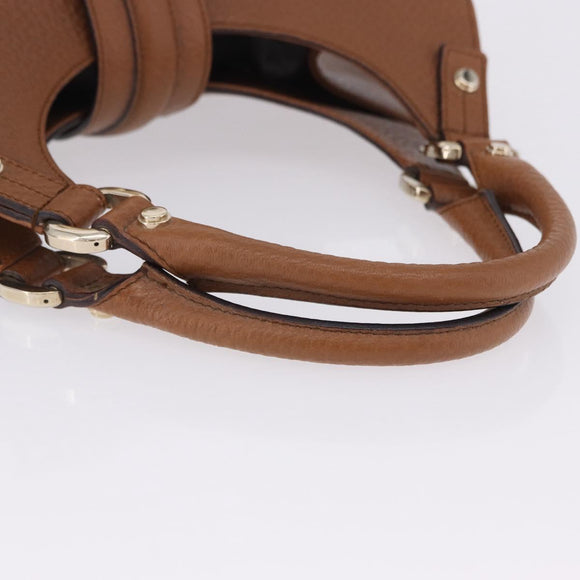 GUCCI G Jackie Bag Taurillon Clemence Leather Brown Gold 130995 Auth am12624M