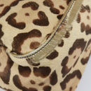 FENDI Mamma Baguette Shoulder Bag Harako leather Beige Silver Auth am12627SAM-13
