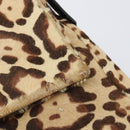 FENDI Mamma Baguette Shoulder Bag Harako leather Beige Silver Auth am12627SAM-16
