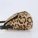 FENDI Mamma Baguette Shoulder Bag Harako leather Beige Silver Auth am12627SAM-5