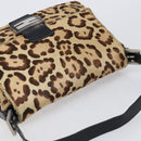 FENDI Mamma Baguette Shoulder Bag Harako leather Beige Silver Auth am12627SAM-6
