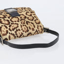 FENDI Mamma Baguette Shoulder Bag Harako leather Beige Silver Auth am12627SAM-7