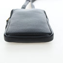 BURBERRY Shoulder Pouch Leather Black Gold Auth am12646V-5