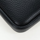 BURBERRY Shoulder Pouch Leather Black Gold Auth am12646V-15