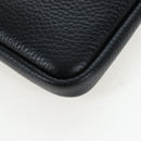 BURBERRY Shoulder Pouch Leather Black Gold Auth am12646V-16