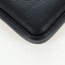 BURBERRY Shoulder Pouch Leather Black Gold Auth am12646V-17