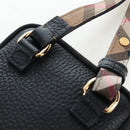 BURBERRY Shoulder Pouch Leather Black Gold Auth am12646V-19
