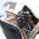 BURBERRY Shoulder Pouch Leather Black Gold Auth am12646V-23