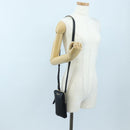 BURBERRY Shoulder Pouch Leather Black Gold Auth am12646V-24