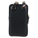 BURBERRY Shoulder Pouch Leather Black Gold Auth am12646V-2