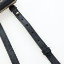 BURBERRY Shoulder Pouch Leather Black Gold Auth am12646V-8