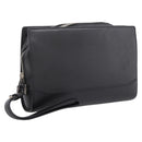CARTIER Clutch Bag Leather Black Silver Auth am12649A-1