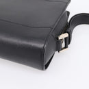 CARTIER Clutch Bag Leather Black Silver Auth am12649A-12