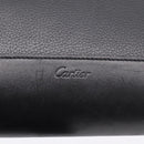CARTIER Clutch Bag Leather Black Silver Auth am12649A-14