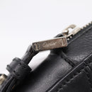 CARTIER Clutch Bag Leather Black Silver Auth am12649A-15