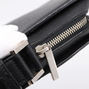 CARTIER Clutch Bag Leather Black Silver Auth am12649A-16
