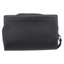 CARTIER Clutch Bag Leather Black Silver Auth am12649A-3