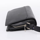 CARTIER Clutch Bag Leather Black Silver Auth am12649A-4