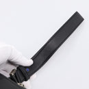 CARTIER Clutch Bag Leather Black Silver Auth am12649A-7