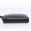 CARTIER Clutch Bag Leather Black Silver Auth am12649A-9
