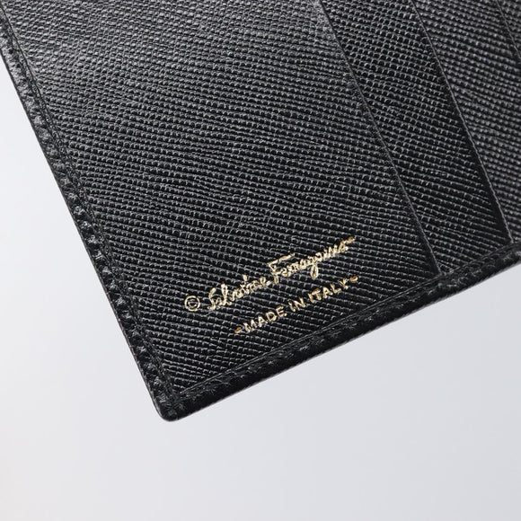Salvatore Ferragamo Gancini Gamaguchi Compact Wallet Leather Black Auth am12650V