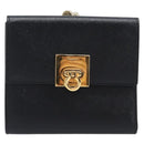 Salvatore Ferragamo Gancini Gamaguchi Compact Wallet Leather Black Auth am12650V-2