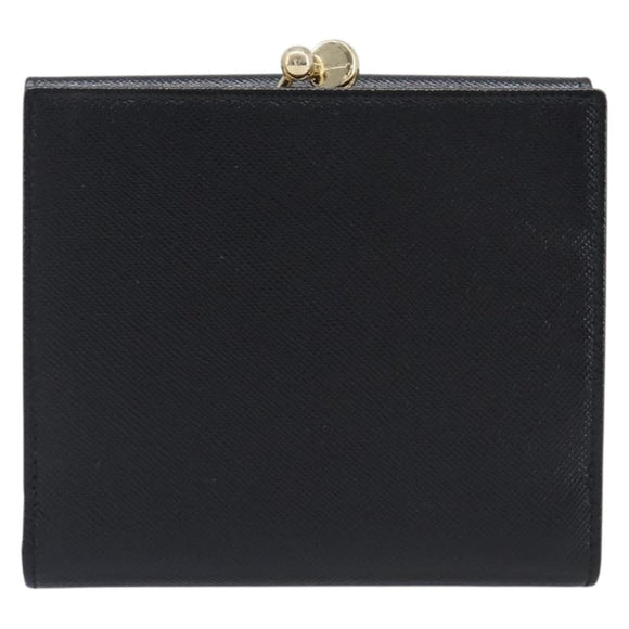 Salvatore Ferragamo Gancini Gamaguchi Compact Wallet Leather Black Auth am12650V
