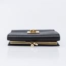 Salvatore Ferragamo Gancini Gamaguchi Compact Wallet Leather Black Auth am12650V-6