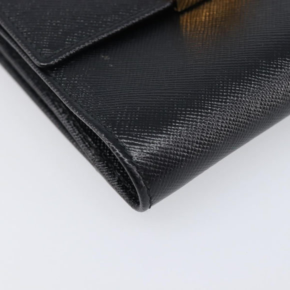 Salvatore Ferragamo Gancini Gamaguchi Compact Wallet Leather Black Auth am12650V