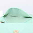 CHANEL Matelasse Chain Shoulder Wallet Lamb Skin Green Gold CC Auth am12655SAM-23
