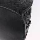 BOTTEGA VENETA INTRECCIATO Hand Bag Leather Black Gold Auth am12657V-15