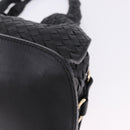 BOTTEGA VENETA INTRECCIATO Hand Bag Leather Black Gold Auth am12657V-17