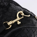 BOTTEGA VENETA INTRECCIATO Hand Bag Leather Black Gold Auth am12657V-18