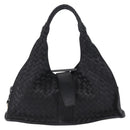 BOTTEGA VENETA INTRECCIATO Hand Bag Leather Black Gold Auth am12657V-13