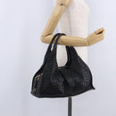 BOTTEGA VENETA INTRECCIATO Hand Bag Leather Black Gold Auth am12657V-24