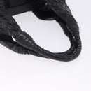 BOTTEGA VENETA INTRECCIATO Hand Bag Leather Black Gold Auth am12657V-7