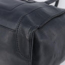 CELINE Luggage Mini Shopper Hand Bag Leather Navy Gold Auth am12658A-9
