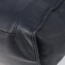 CELINE Luggage Mini Shopper Hand Bag Leather Navy Gold Auth am12658A-15