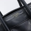 CELINE Luggage Mini Shopper Hand Bag Leather Navy Gold Auth am12658A-17