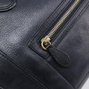 CELINE Luggage Mini Shopper Hand Bag Leather Navy Gold Auth am12658A-18