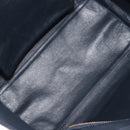 CELINE Luggage Mini Shopper Hand Bag Leather Navy Gold Auth am12658A-11