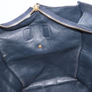 CELINE Luggage Mini Shopper Hand Bag Leather Navy Gold Auth am12658A-20