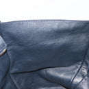 CELINE Luggage Mini Shopper Hand Bag Leather Navy Gold Auth am12658A-21