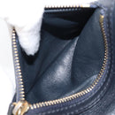 CELINE Luggage Mini Shopper Hand Bag Leather Navy Gold Auth am12658A-24