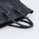 CELINE Luggage Mini Shopper Hand Bag Leather Navy Gold Auth am12658A-7