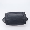 CELINE Luggage Mini Shopper Hand Bag Leather Navy Gold Auth am12658A-5